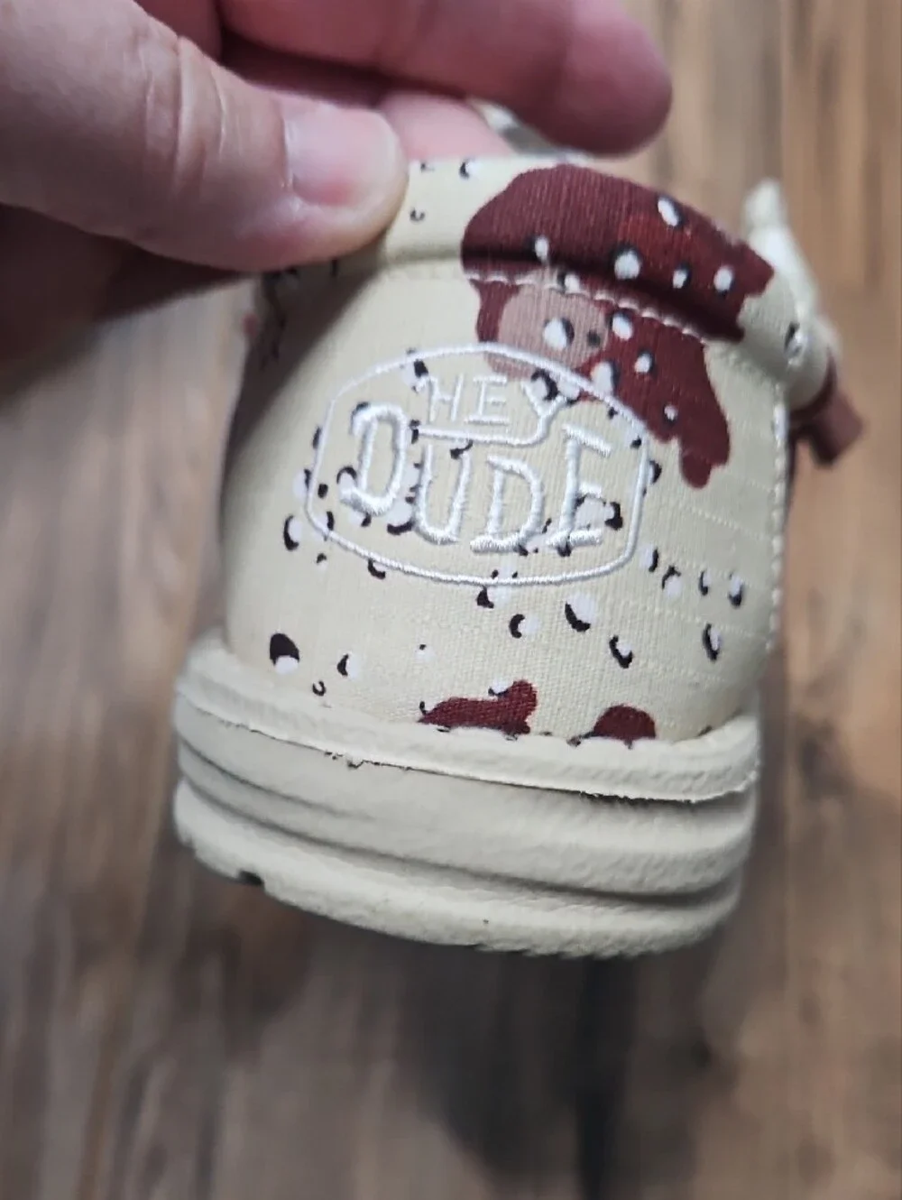 Hey Dude Men's Slip-On Loafers in Cream & Brown Desert Camo 8
